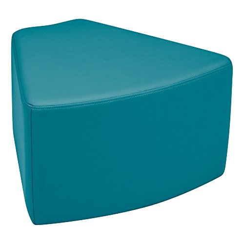 Image of Sprogs 12 inch H Structured Wedge Stool -Flexible Modular Collaborative Soft Seating for Office, Home, Lounge and School Classrooms with Durable Frame -Teal