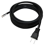 Broadwatch AC電源ケーブル 5m 丸型 作業用延長コード 延長コンセント 電源プラグコード 電源コード 15A 1500Wまで プラグ 切りっぱなし コネクタ 2ピン PSE 屋内用 ブラック （15A/プラグ/丸型/5m）