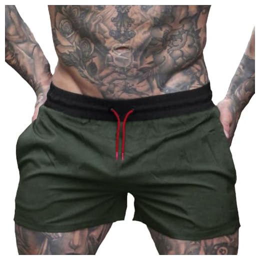 Hommes Couture intérieure de 4 Pouces Courir Fitness Formation Shorts avec Poche zippée sans Doublure Vert Militaire M