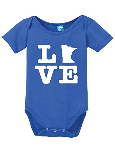 Minnesota Love Printed Infant Bodysuit Baby Romper Royal 3-6 Month
