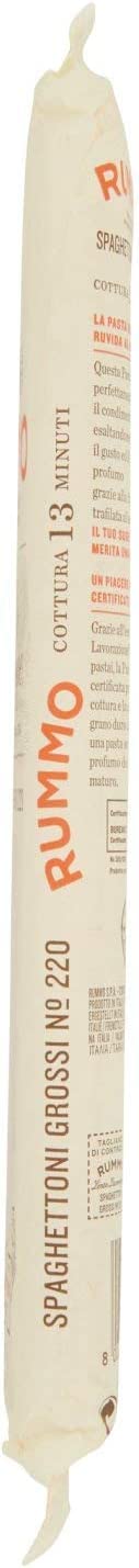 10x Rummo Spaghettoni Grossi N. 220 Hartweizengrieß Pasta Italienische Nudeln 500g Packung + Italian Gourmet Polpa di Pomodoro 400g Dose