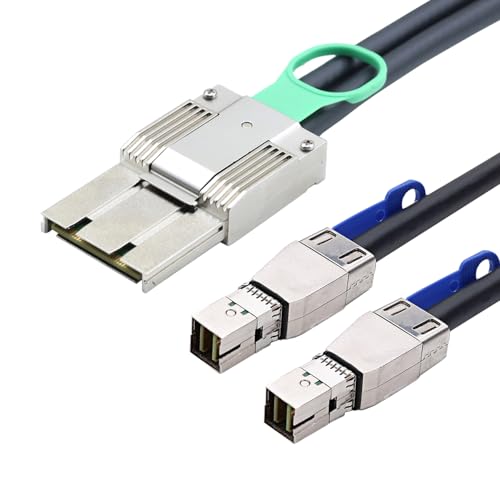 Câble actif iPass Mini SAS HD SFF-8088 8x 68P vers 2x SAS HD SFF-8644 36P