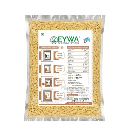 Image of Organic Khapli Wheat Grains Seeds (10 Kgs) | Khapli Gehu Ka Seeds | For Farming, Sowing & Agriculture Use | Produce of India | 100% Natural & Non-GMO | By Eywa