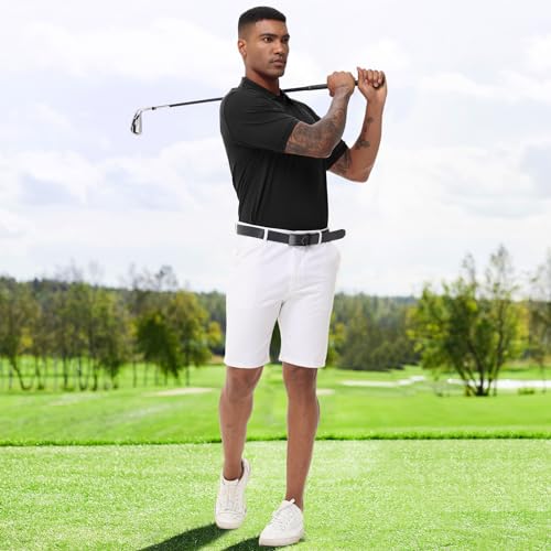 TIHEEN Men's Big & Tall Moisture Wicking Performance Golf Polo Shirt with Pocket Short Sleeve3