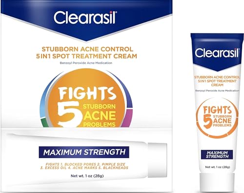 Clearasil Stubborn Acne Control 5in1 Spot Treatment Cream, 1 oz