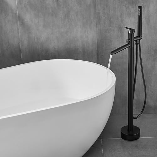 Grifo Bañera de Pie Negro Grifo Monomando Ducha con 2 Salidas Ducha Baño Cobre,negro