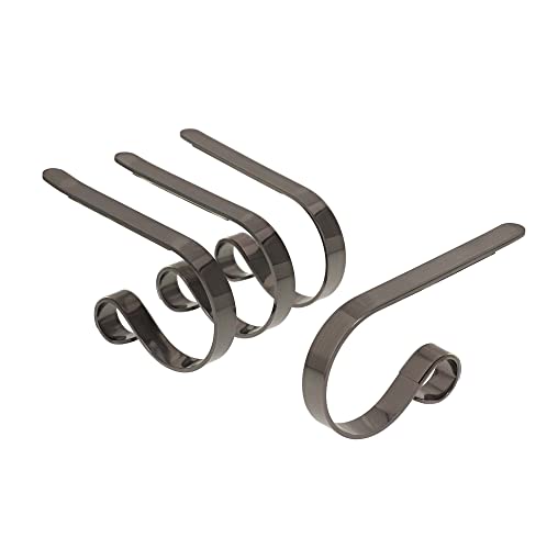 Haute Decor The Original MantleClip 4 Pack Brushed Nickel Hang Christmas Stockings Safely and Securely from Mantels Up to 3 Inches Thick
