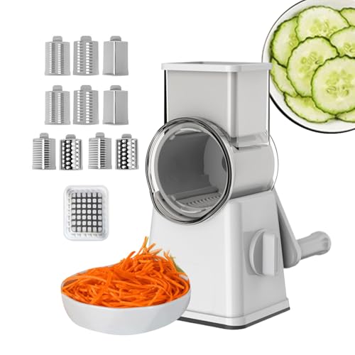 Käse-Gitter - Handkurbel, Rollschneider | Manueller Zylinder-Slicer für Käse, Nussmahlen, Kartoffelrasieren, Karottenstreifen, Hashbrown-Produktion
