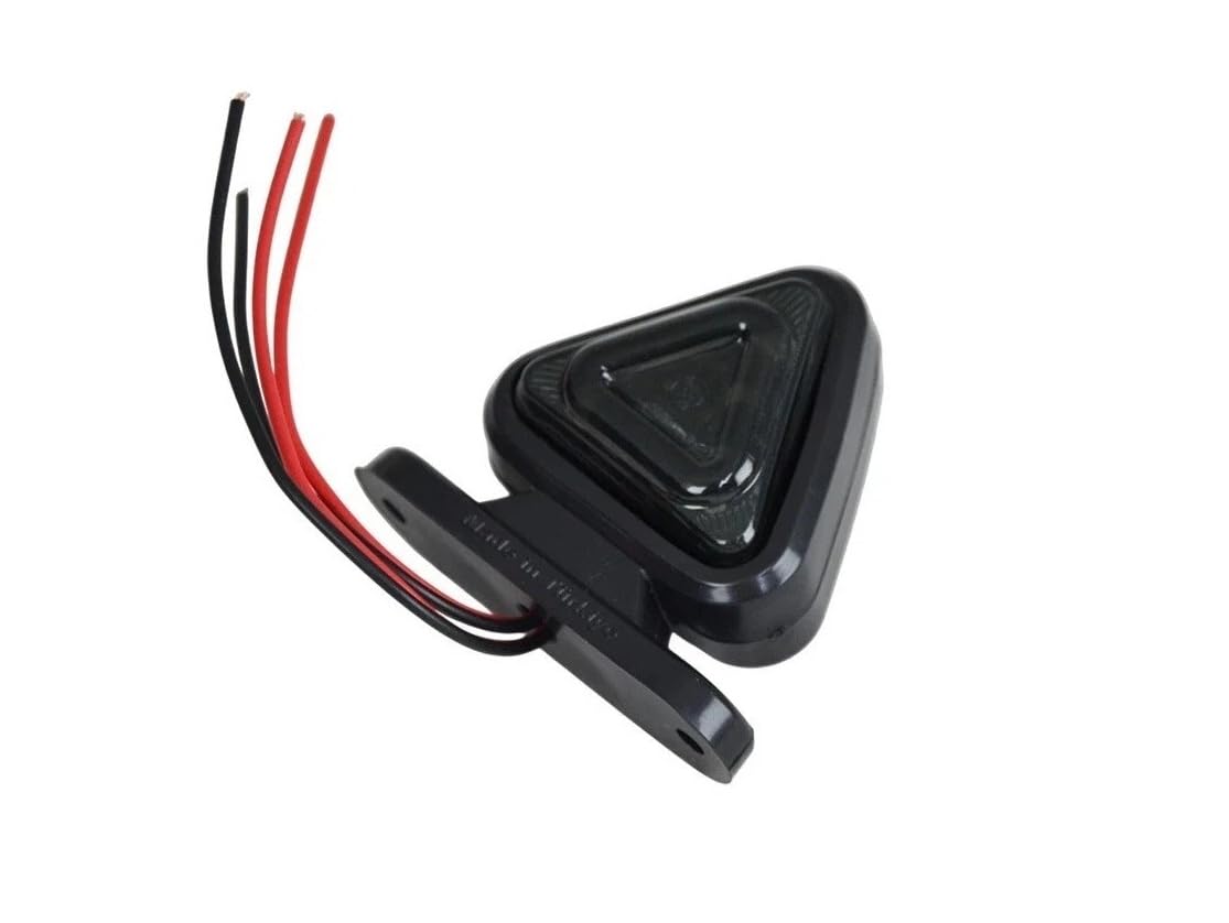 Generico 4 Luci di Ingombro LED 12V 24V Bianco Rosso Lente Fume Fanali Laterali Forma Triangolo in Gomma Per Carro Rimorchio Furgone Camper Trattore