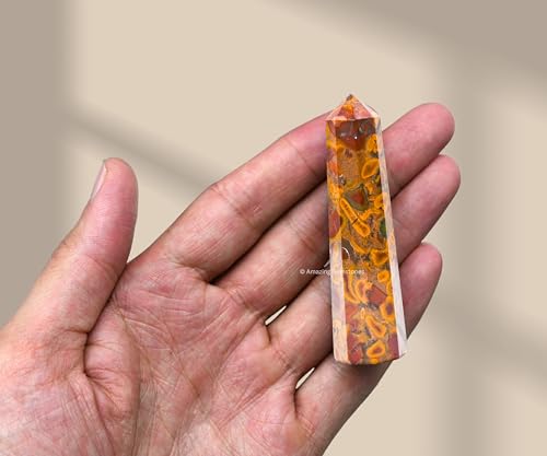 Image of Amazing Gemstone Fruit Jasper Crystal Towers - Natural Healing Crystal Point Obelisk for Reiki Healing and Crystal Grid (2 inch to 3 inch INCH)