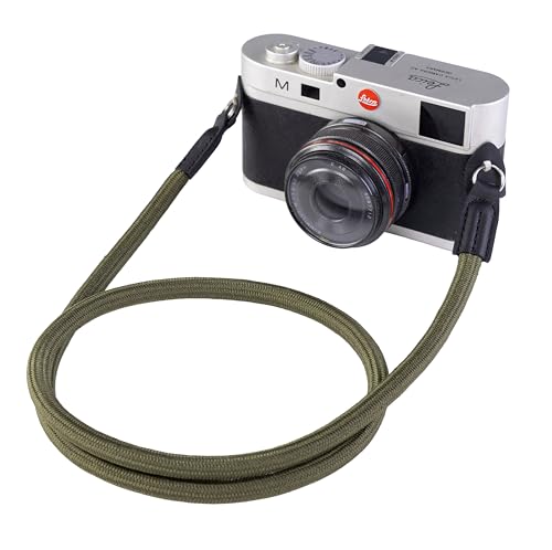 Eorefo Camera Strap Vintage 100cm Nylon Climbing Rope Camera Neck Shoulder Strap for Micro Single and DSLR Camera.(Army Green)