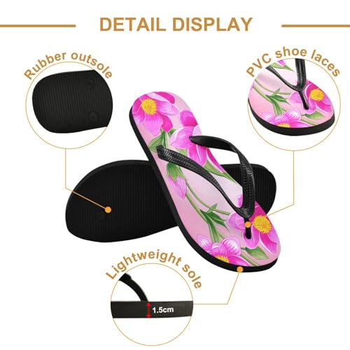 Nander Beautiful Flowers Sandal Flip Flops of Men's & Women's,Beach Slippers Flip Flops Shower Shoes2