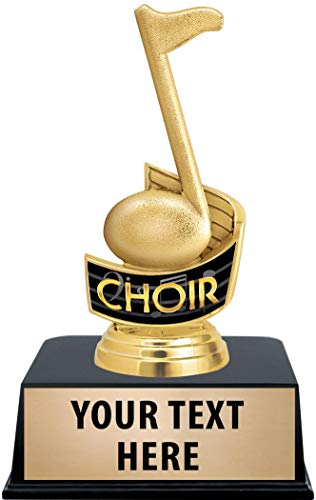 Crown Awards Choir Trophies with Custom Engraving, 6" Personalized Gold Music Note Choir Trophy On Black Base 1 Pack