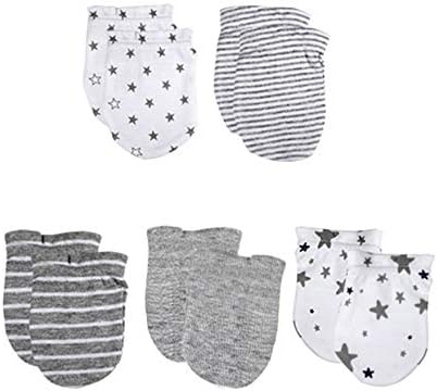 Baby hat and mittens set Newborn - Baby Hats Caps & Baby Scratch Mittens Gloves for baby boys girls 0-6 Months 100% Cotton