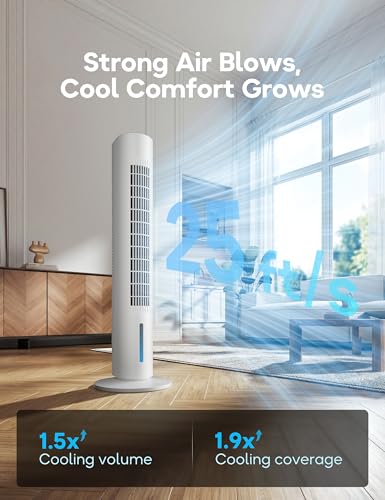 Windowless Portable Air Conditioner, 35\" Evaporative Air Cooler for Room No Window, 7H Timer, 4 Modes, Remote Control, 140° Max Oscillating, Large Water Tank, Quiet AC Unit for Bedroom, White