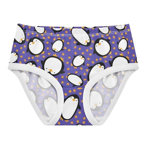 Girls' Underwear Penguin Purple Cotton Stretch Comfort Toddler Panties