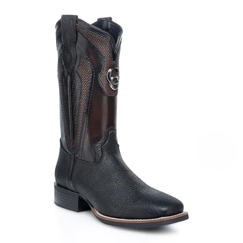 Cuadra Rodeo Boot Men Black Bison & Bovine Leather