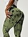 VOYJOY Seamless Leggings for Women High Waist Yoga Pants Scrunch Butt Lifting Elastic Tights Army Green