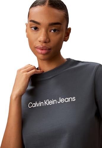 Calvin Klein Women's A- Inst. Logo Classic Tee Ss Lv047C912G Graphic Tees, Blue (Dark Slate), M 3