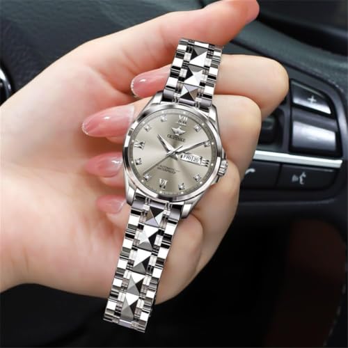Image of OLEVS Automatic Womens Watch Mechanical Calendar Watches Diamond Fashion Waterproof Female Wrist Watch