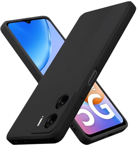 Image of DIZORO Compatible with Mi Redmi 11 Prime 5G Back Cover with Upgraded Square Edges for Camera Protection Shockproof Premium Designer Lightweight Flexible Matte Liquid Silicone Phone Case (Black.)
