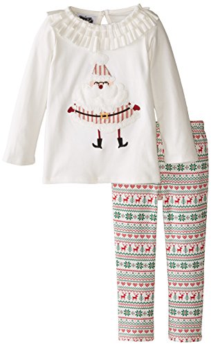 Mud Pie Little Girls' Santa Top and Legging Two-Piece Set