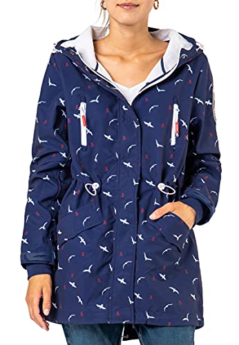Sublevel Damen Outdoor Softshell-Jacke Mantel mit maritimen Muster Blue-White XL Cover