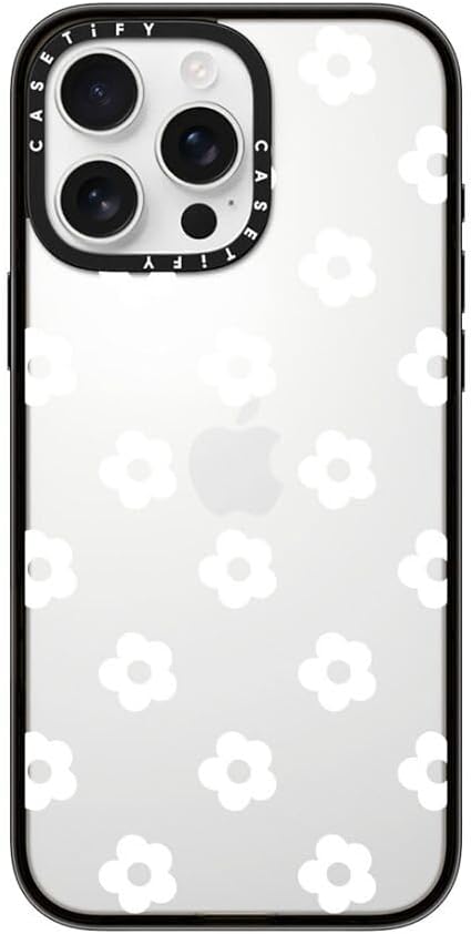 CASETiFY iPhone 16 Pro Max Case - Ditsy Daisies (White/Clear Black)