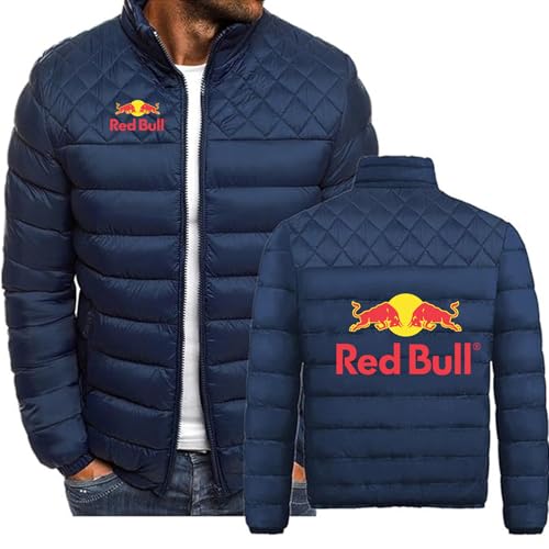 Men's Winter Down Jacket for Red Bull Lightweight Insulated Winter Packable Outdoor Outerwear Full Zip Warm Short Padded Cotton Coat Cotton Padded Jacket for Men,A-L