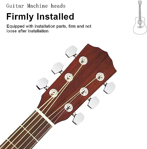 DEVICE OF URBAN INFOTECH Guitar Tuning Keys, 3L + 3R Guitar Machine Heads Knobs Guitar Keys for Acoustic Guitar Semi-Closed Locks Guitar Keys with Gears Screw Set for Acoustic or Electric Guitar