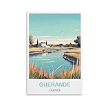 WGMDOEE Guerande Frankreich, Vintage-Reiseposter, 60 x 90 cm, Leinwand-Poster, Wohnzimmer, Wandkunst, Heimdekoration