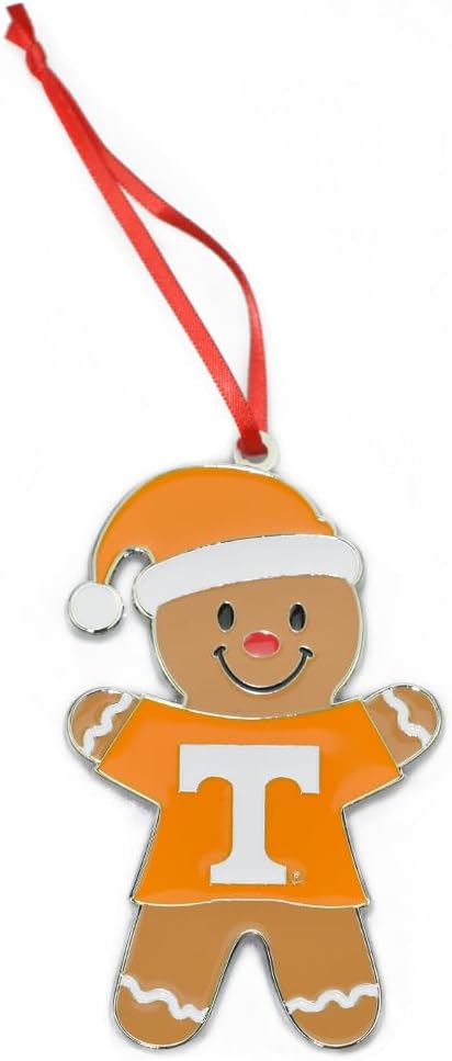Tennessee Volunteers Gingerbread Man Metal Christmas Ornament