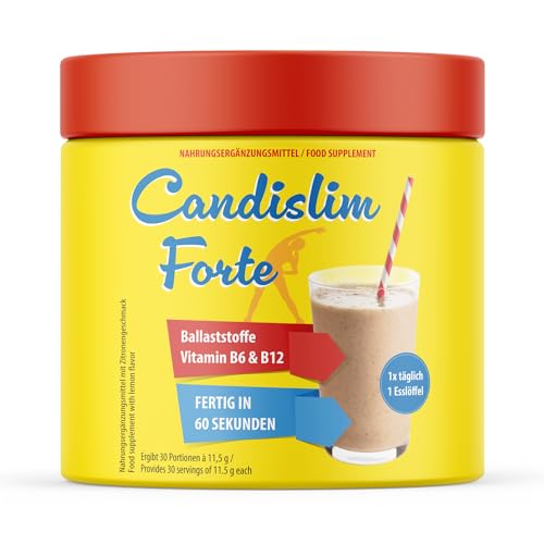 Candislim Forte Polvo | con fibra, vitaminas B6 y B12 | listo en 60 segundos | 345 g por lata 1x