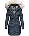 Produktbild Navahoo Damen Winter Jacke Stepp Parka Mantel Winterjacke warm gefüttert Kunstpelz PAULA XS-XXL (Blau, XXL)