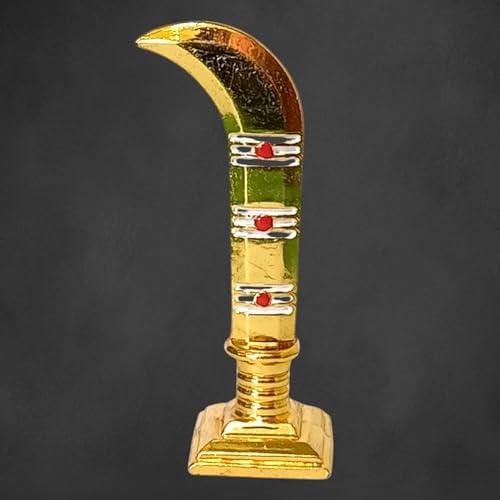 Image of SRian Lord Karuppasamy /Sanghili Karuppan Metal Gold Knife Statue | Karuppaamy Car Dashboard Idols, Height - 7.5 cm, Metal