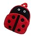 Hellery Zaino in Peluche per Bambini Zaino Bookbag Borsa Casual Borsa da Scuola per Bambini Zainetto Borsa da Scuola Leggera per Cartone Animato Coccinella PE