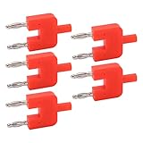 Akozon 5pcs Dual Banane, Plug Double Row 1 Female Bis 2 Männliche Way -Stecker, Dual -Terminals Starke Konnektivität Gute Leitfähigkeits Plugblack Stecker Tor Tivity (Rot)
