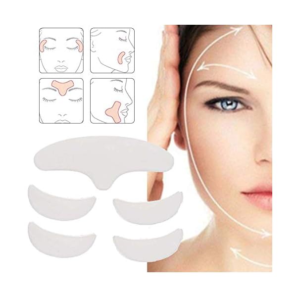Face-Wrinkle-Pads-for-Men-Women-5-Pack-Reusable-Face-Lift-Mask-Anti-Wrinkle-Silicone-Patches-for-Forehead-Eye-Smile-Wrinkle-Lines-Treatment xuuyuu Face Wrinkle Pads for Men Women 5 Pack Reusable Face Lift Anti Wrinkle Silicone Patches for Forehead Eye Smile Wrinkle Lines Treatment