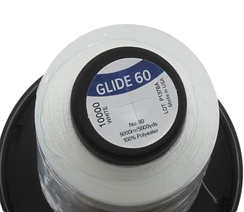 Hilo de poliéster Glide 60, 5,500 yardas, blanco miniatura 2
