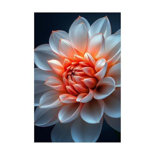 Art mural fleur rustique orange 80x120cm solution murs vides