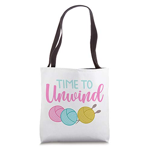 Time To Unwind Knitting Crochet Sewing Craft Crafting Tote Bag