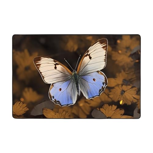 Tapis de sol marron avec papillon idéal pour cuisine et buanderie