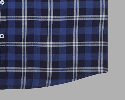 Image of GHPC 100% Cotton Checkered Half Sleeves Regular Fit Formal Shirt for Men