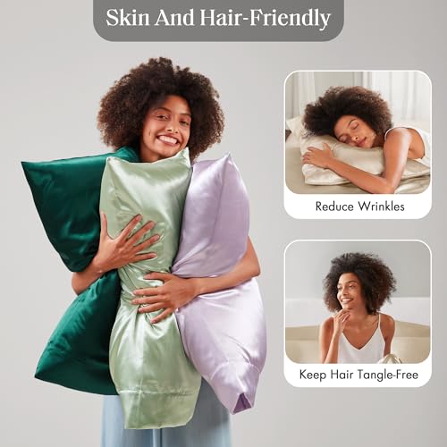 Madison Park Essentials Satin Pillowcase Set of 2, Silky, King Champagne - image 7