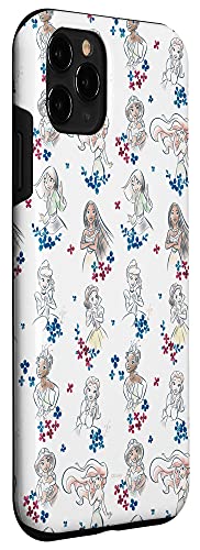 Iphone 11 Pro Disney Princess Tiana Belle Jasmine Ariel Sketch Floral Pink Case #TOP2