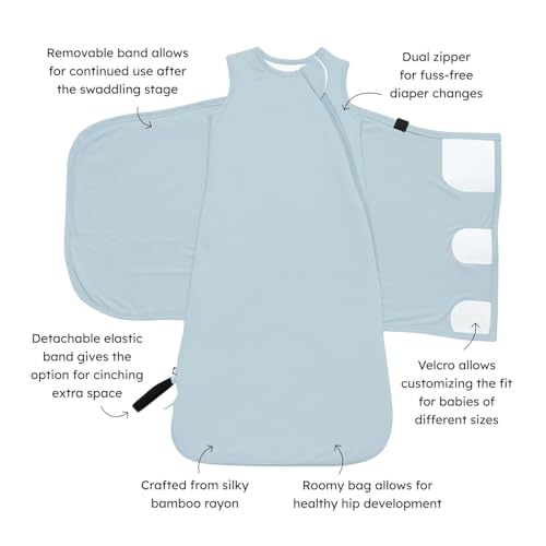 Image of KYTE BABY Unisex Rayon Made from Bamboo Sleep Bag Swaddler for Babies, 1.0 Tog