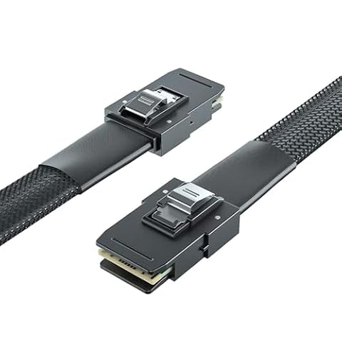 H!Fiber.com Wewnętrzny kabel SAS, SFF-8087 na SFF-8087 Mini SAS, 6 Gb/s, 0,5 m (1,65 ft)