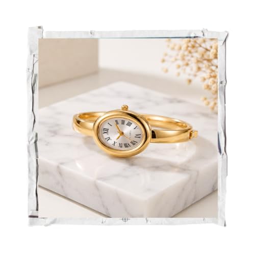 Image of WISEWALKER Women & Girls Premium Quality Oval Dial Bangle Bracelet Watch for Ladies Wrist Watch | Casual | Formal | Traveling | Party Watch for Women