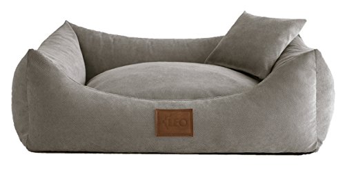 Leo4dog. Sofa Sun. 6 Größen, 4 Farben. Hundebett, Hundekissen, Hundesofa,Hundekorb. (80x60, Grau)
