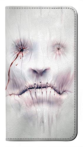 Housse cuir Google Pixel 4a 5G étui flip horror face coque protection portefeuille